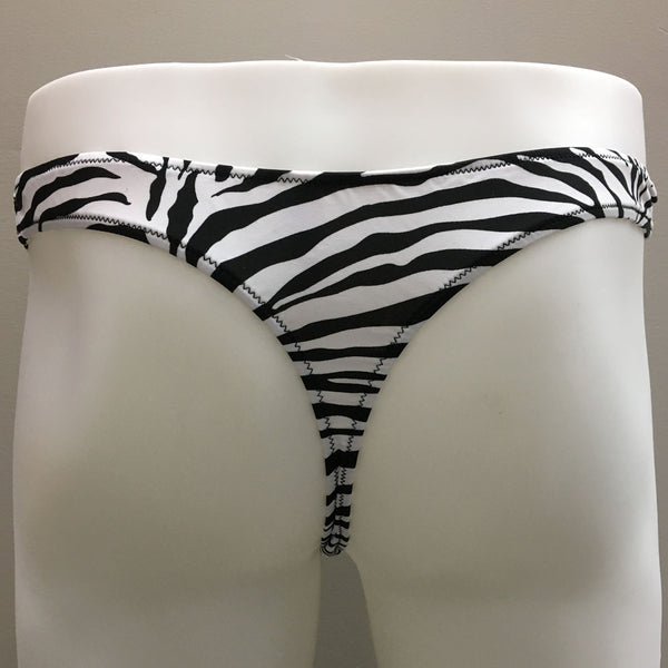 Fagioni Style 1326 Men's Zebra Print Thong Underwear from the back