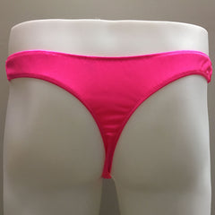 Fagiono Style 1422 Men's Satin Thong Underwear in hot pink from the back