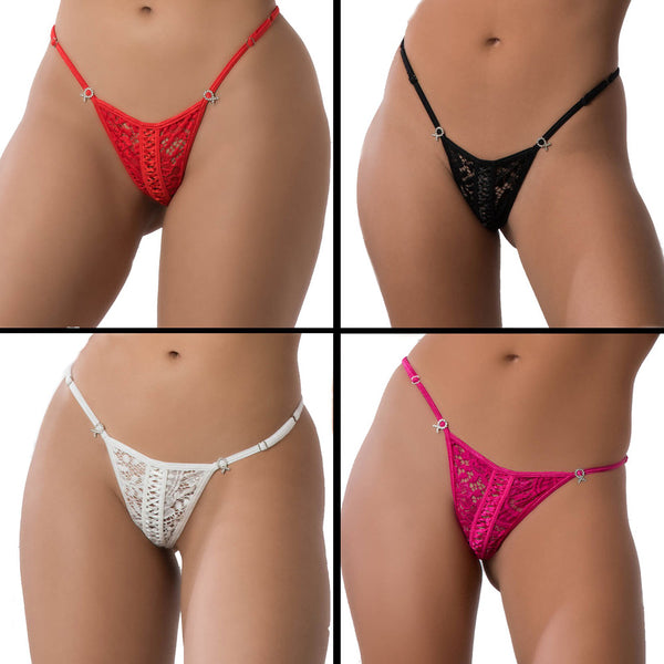 G-World 4pc Lace Variety Panty Pack - P2167 One Size