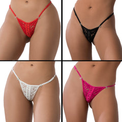 G World style p2167 4pc lace thong pack