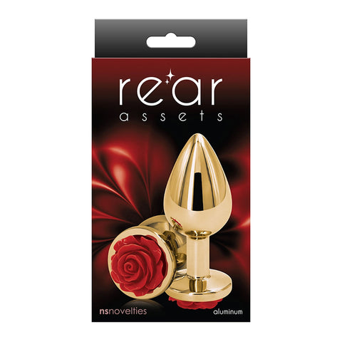 Rear Assets red rose anal plug in packaging