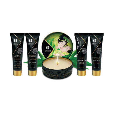 Shunga Geisha's Secrets Green Tea Lubricants, Oils, and Candle Gift Set