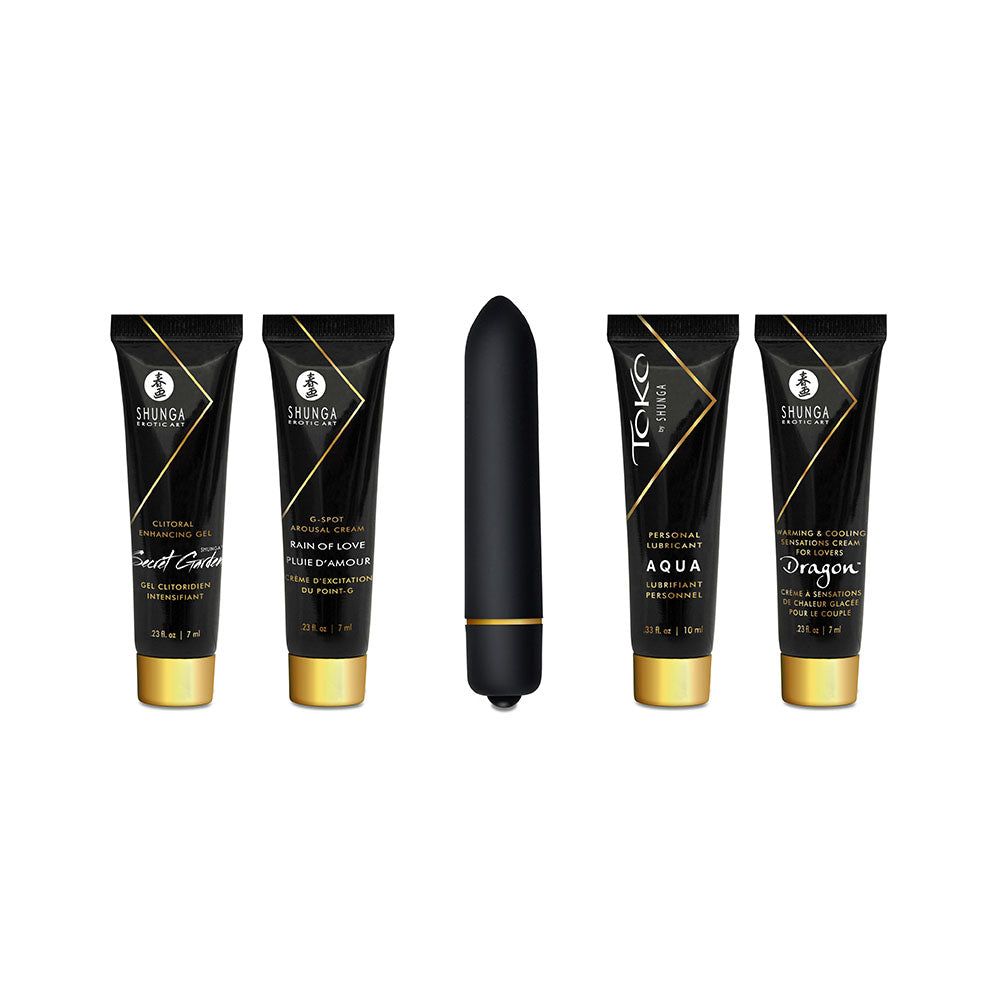 Shunga Naughty Geisha 5pc Cream/Lubricant/Vibrator Gift Set - Made in Canada