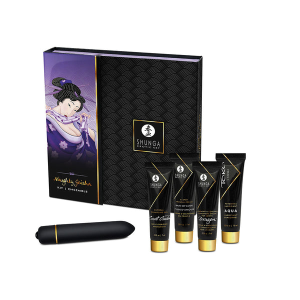 Shunga Naughty Geisha 5pc Cream/Lubricant/Vibrator Gift Set