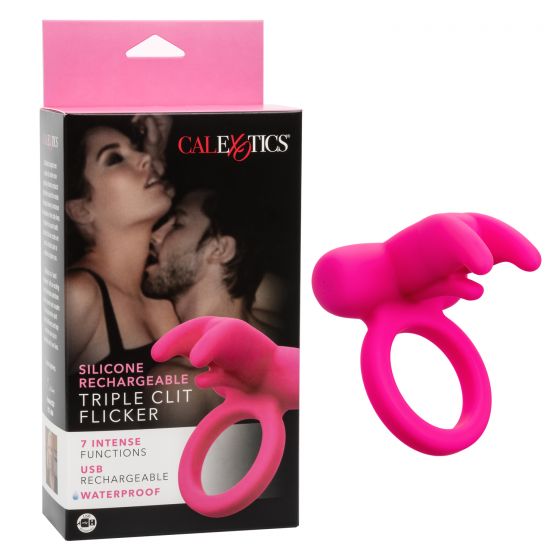 Triple Clit Flicker Vibrating Cock Ring