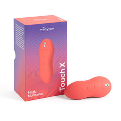 We-Vibe Touch X Magic Multitasker Vibe in coral crave - rechargeable USB, and Bluetooth compatible for fun even when you're not together