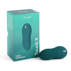We-Vibe Touch X Magic Multitasker Vibe in velvet green. USB rechargeable, waterproof, We-Connect Bluetooth compatibility with Smartphone App. For couples and solo play